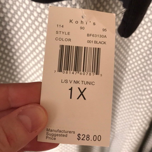 Nice black and white shirt 1X NWT - Picture 3 of 6